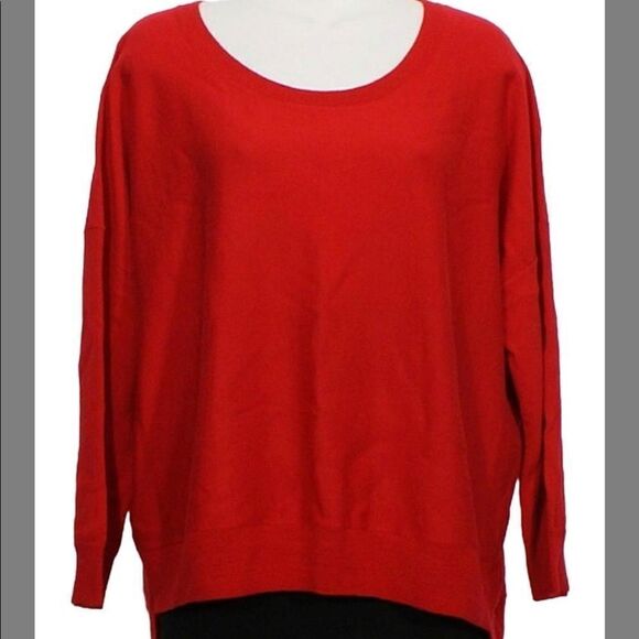 Eileen Fisher Jersey Merino Wool Boxy Step, garnet red sweater Sz XS - Picture 1 of 8